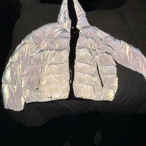 DKNY Reflective Puffer Jacket with Hood